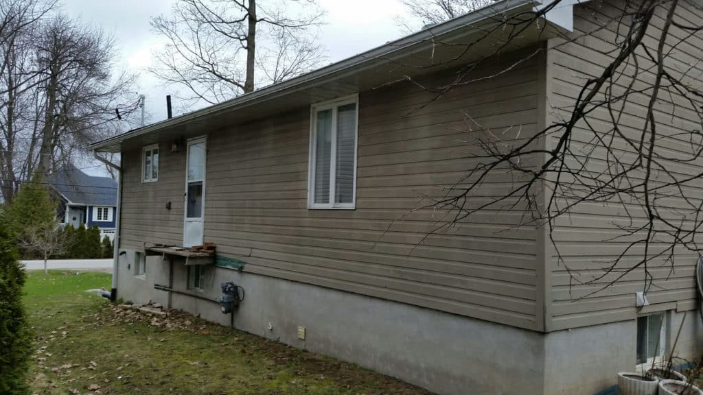 siding project - Weaver - stylish modern grey - before