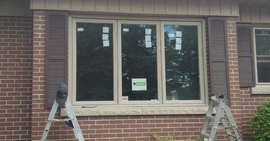 Close up photo of newly replaced casement window