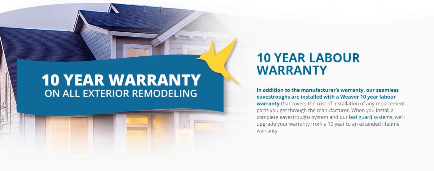 Weaver-eavestrough-warranty