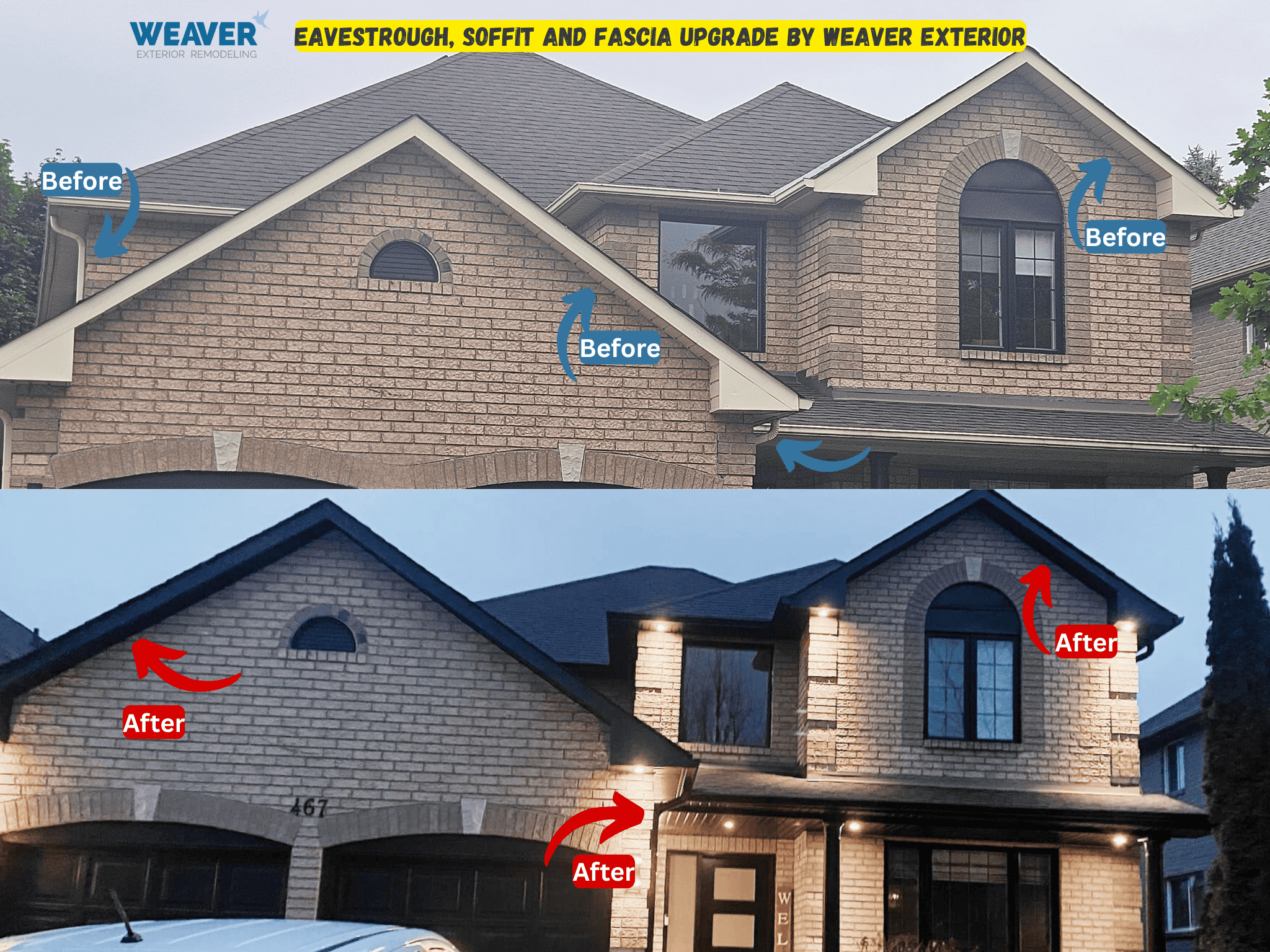 After eavestrough, soffit and fascia